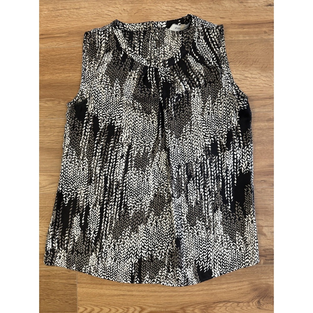Nine West Women's  Black White Gray  Sleeveless Shell Blouse Top size Small‎